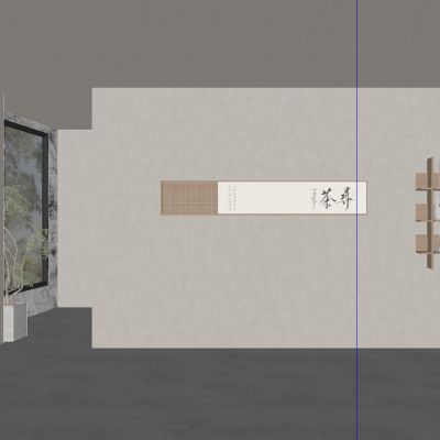 中古风宋式茶室背景墙