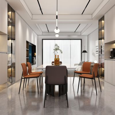 现代客厅 餐厅