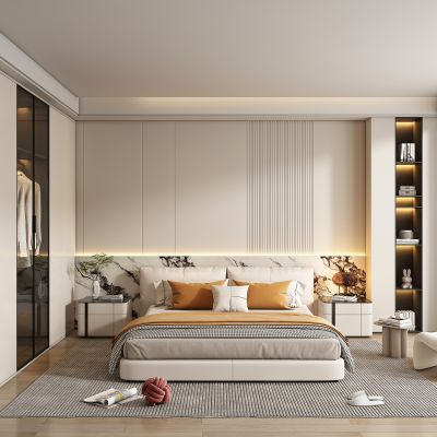 现代卧室  双人床