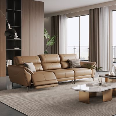 现代简约多人沙发 休闲沙发 皮质沙发 真皮沙发 直排沙发 电动功能沙发