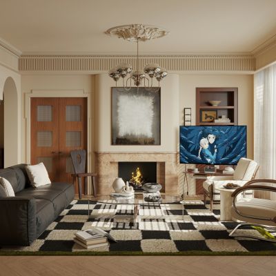 法式中古风客厅 横厅 小户型3D模型