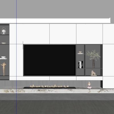 现代轻奢电视柜背景墙