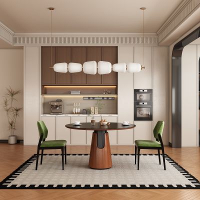 现代中古风餐厅 餐桌椅