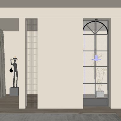 中古风宋式玄关过道 隔断