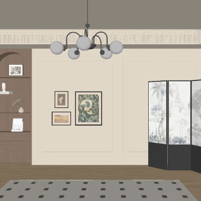 中古风客厅背景墙