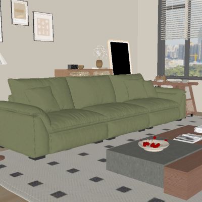 中古风多人沙发