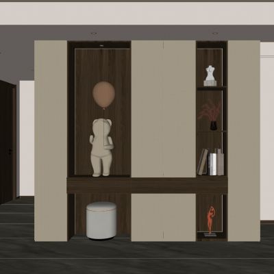 意式 轻奢风 悬浮顶 磁吸灯 端景柜 开放格 玄关