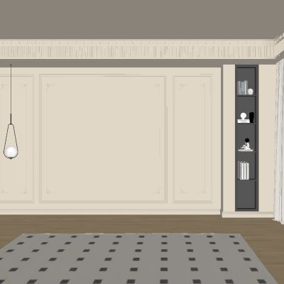 中古风客厅餐厅背景墙