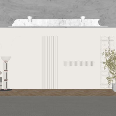 中古风客厅餐厅背景墙