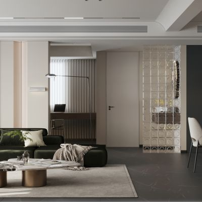 意式简约客餐厅 现代简约客餐厅 横厅 小户型