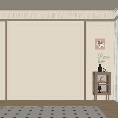 中古风客厅餐厅背景墙