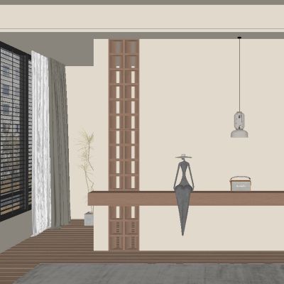 中古风宋式玄关过道 隔断