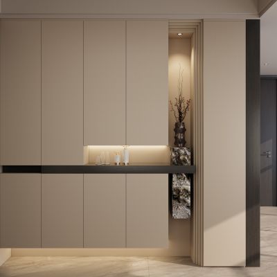 意式 中古风 端景 开放格 小洞天顶 隔断 玄关