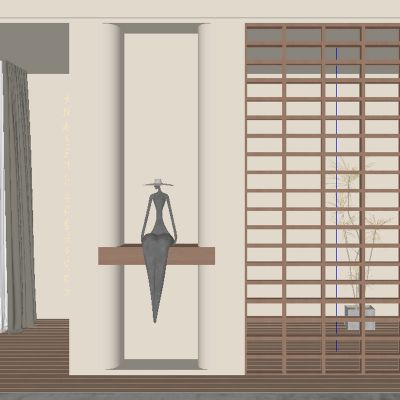 中古风宋式玄关过道 隔断