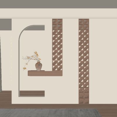 中古风宋式玄关过道 隔断