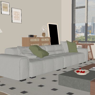 中古风多人沙发