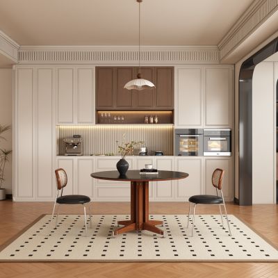 现代中古风餐厅 餐桌椅