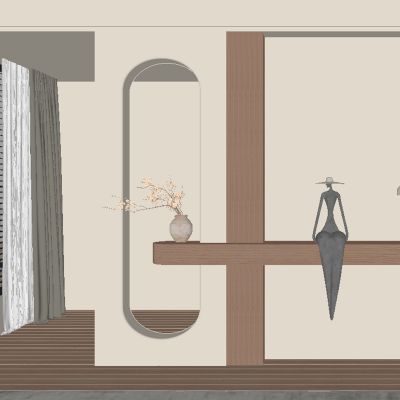 中古风宋式玄关过道 隔断