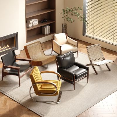 现代中古休闲椅3D模型