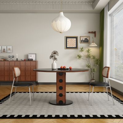 现代中古风餐厅 餐桌椅