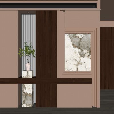 宋式 中古风 斯卡帕叠级 潘多拉岩板 无主灯 洞石 玄关