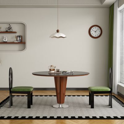 现代中古风餐厅餐桌椅