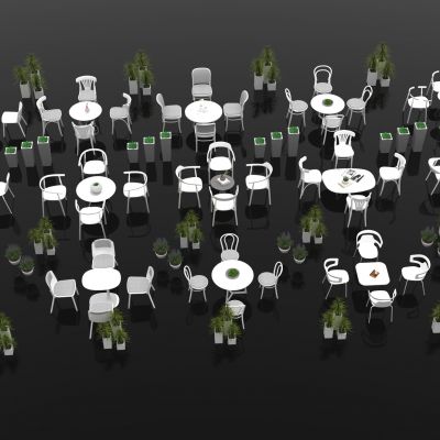 现代户外桌椅组合_景观座椅_户外座椅_外摆座椅