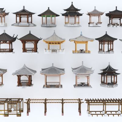 中式亭子_景观凉亭_廊架3D模型