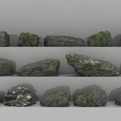 现代石头_现代景观苔藓石头_造景石头