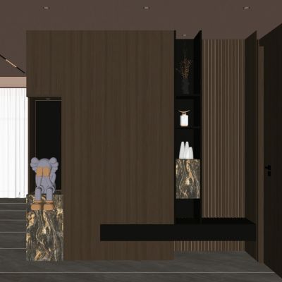 意式 轻奢 端景柜 鞋柜 隔断 大理石 无主灯 玄关