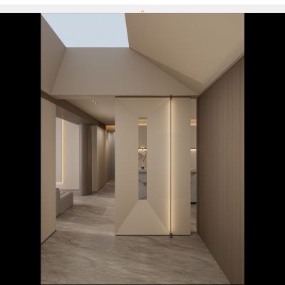 意式 极简 天幕 几何造型 天地灯 岛台 圆柱 玄关