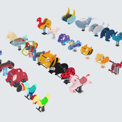 儿童器材组合_游乐设施_弹簧椅_动物摇摇椅_儿童娱乐设施S