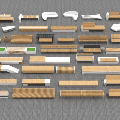 现代景观座椅_户外座椅_条形座椅_实木座椅_公园景区座椅_凳子_树池座椅