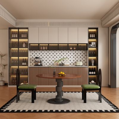 现代中古风餐厅 餐桌椅