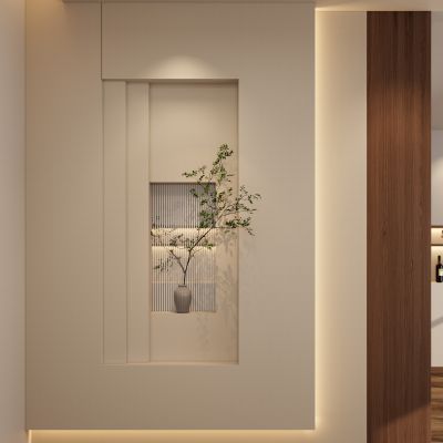 意式 中古风 斯卡帕叠级 透景 隔断 餐边柜 玄关