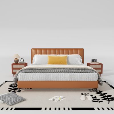 现代双人床 床头柜