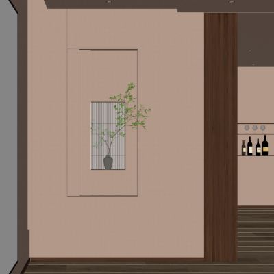 意式 中古风 斯卡帕叠级 透景 隔断 餐边柜 玄关