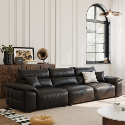 现代中古风沙发 大黑牛沙发