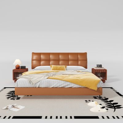 现代双人床 床头柜