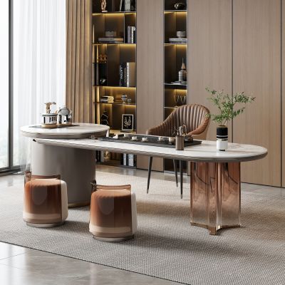 现代轻奢茶桌椅组合 亚克力茶桌椅