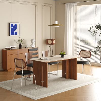 中古风餐桌椅 实木餐桌椅 复古餐桌椅