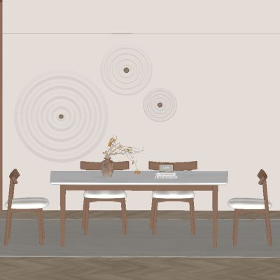 中古风餐厅 餐桌椅