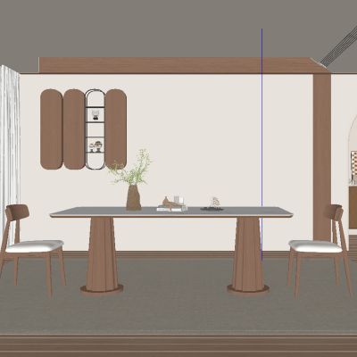 中古风餐厅 餐桌椅