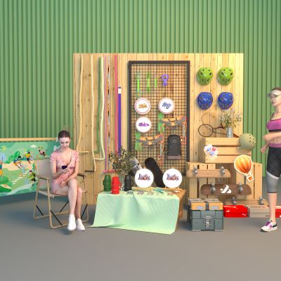 美陈 布置 运动装备 打卡区 市集 摆摊