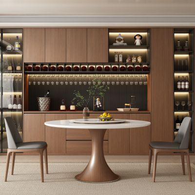 中古风餐厅 餐桌椅