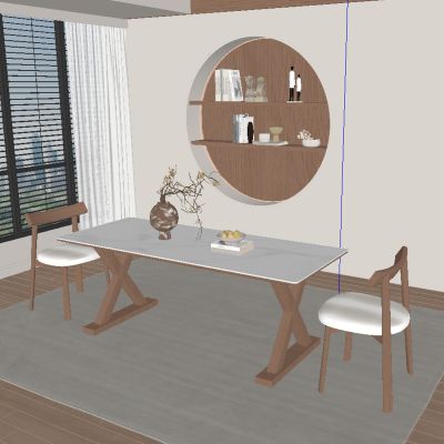 中古风餐厅 餐桌椅