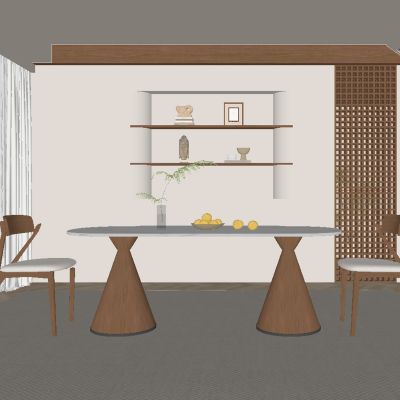 中古风餐厅 餐桌椅