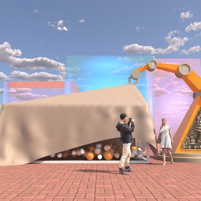 机械臂 打卡区 网红打卡 揭幕 合影区