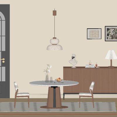 中古风餐厅 餐桌椅