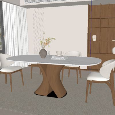 现代长餐桌椅组合